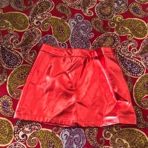 red vinyl skirt